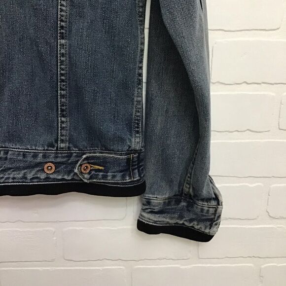 BUFFALO David Bitton jeans jacket denim Sherpa collar small 100% cotton small - Picture 7 of 12